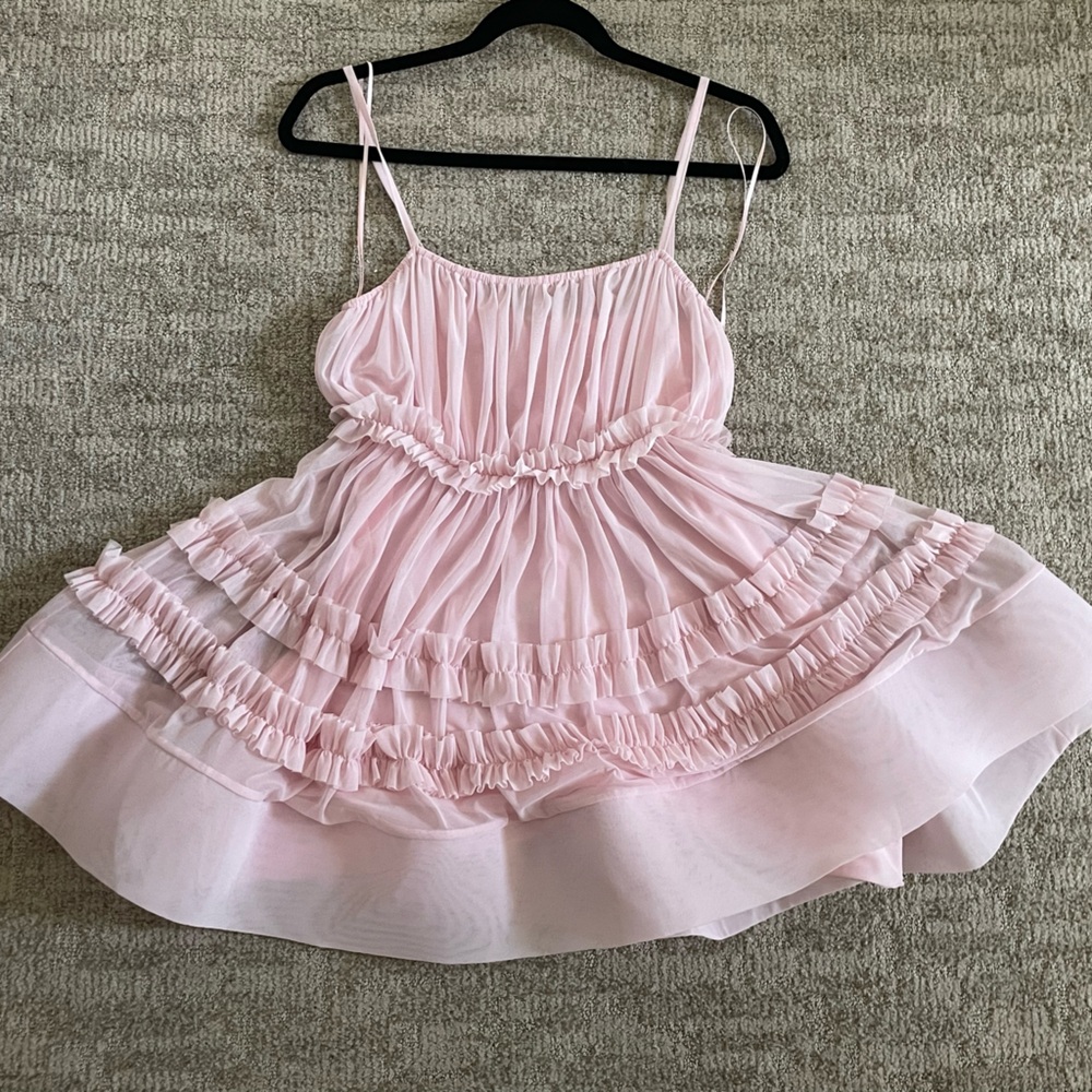Zara Pink Ruffled Mini Dress